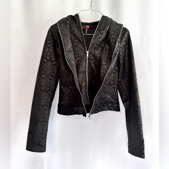 HL Women's Black Double Zippers Punk Rocker Jacket - Picture 1 of 6